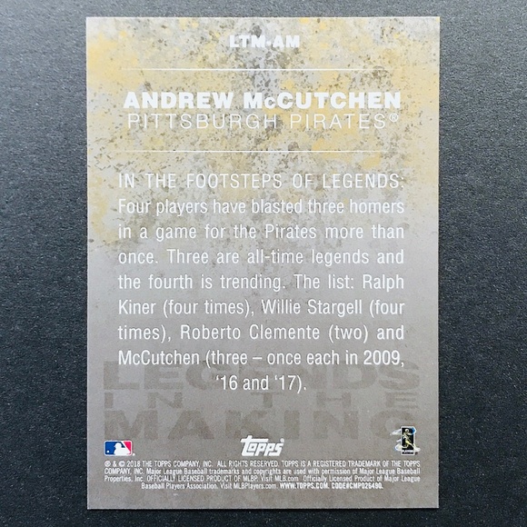 Andrew McCutchen - 2018 Topps Legends in the Making #LTM-AM - Picture 2 of 2